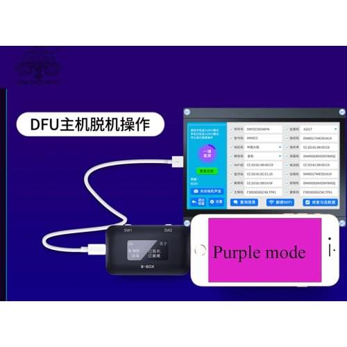 JC B-BOX DFU BLACK TOOL for Iphone A7-A11 One Key Purple Mode No Disassembly Required HDD Reading PAD Programming Same DFU BOX