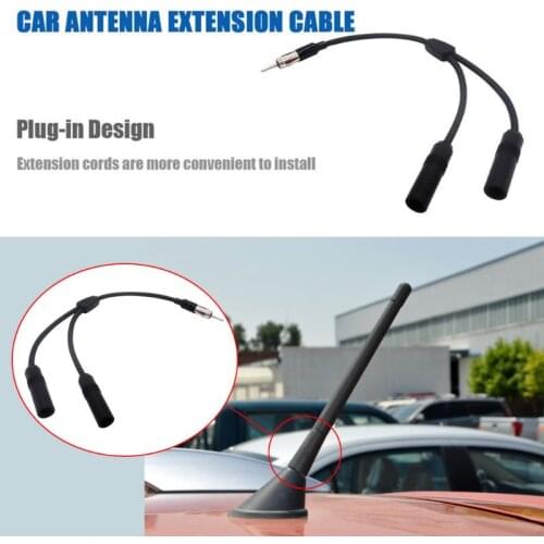 Car Antenna Cable Adapter Aluminum Plug In 1 For 2 Radio Antenna Extension Cable