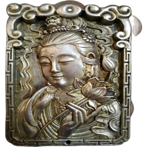 China Tibet silver Amulet Pendant Guanyin