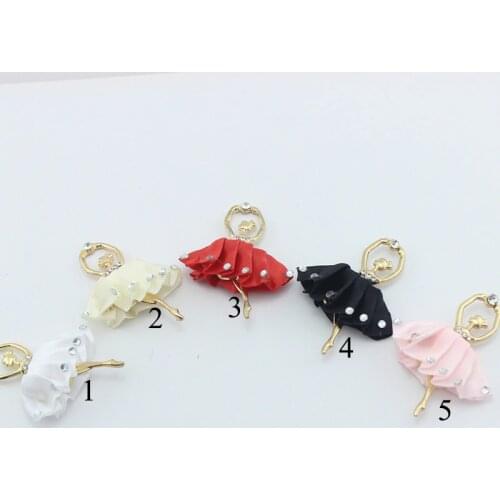 Beautiful dress girl 10 pcs/lot 45*58MM excellent ballet rhinestone metal flat brooch party wedding Creative layout production