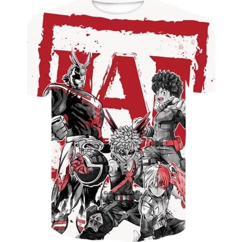 2021 Unisex Summer Daily Casual T-Shirt My Hero Academia 3D Print Men Women Boku No Hero T Shirt Short Sleeve Fashion Street Top