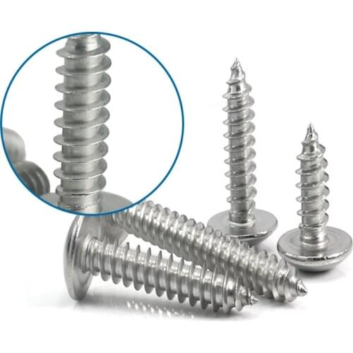 Luchang free shipping m3*30 304 stainless steel large flat head self tapping screw round head phillips truss mushroom screws
