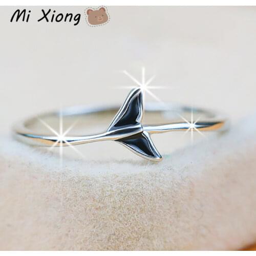 Mi Xiong s925 sterling silver designer original whale tail ring unique craftsmanship elegant charm ladies brand jewelry