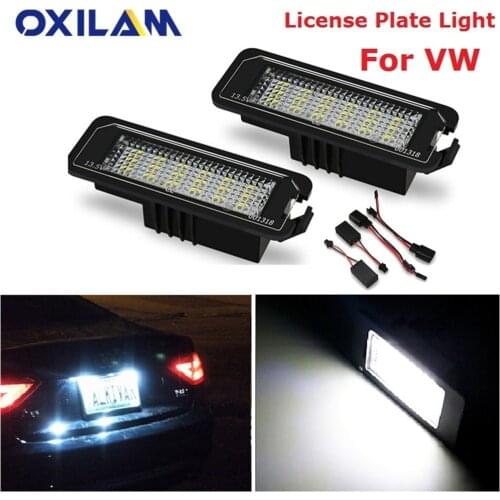 2PCS LED License Number Plate Light lamps For VW Golf MK4 MK5 MK6 Passat PHAETON Polo CC Eos Scirocco License Plate Lamps