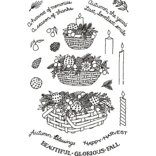 CLEAR STAMP autumn harvest DIY Scrapbook Card album paper craft silicon rubber roller transparent stamps R82