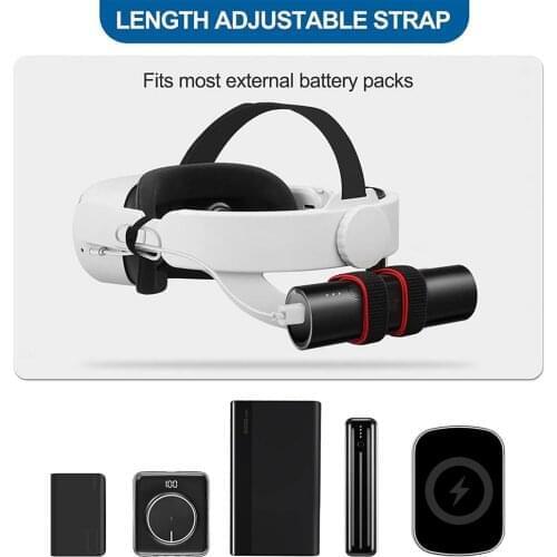 Adjustable Back Battery Strap Power Bank Fixing Bracket For Oculus Quest 2 Head Strap Flexible VR Power Bank Stand