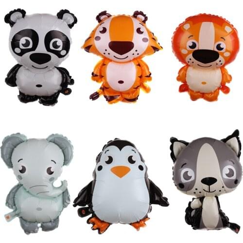 Animal Series Happy Birthday Party and Events Decoration Baby Shower Party Supplies Tiger Aluminum Foil Balloons Kids Toys
