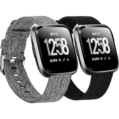 Band for Fitbit Versa 2/Fitbit Versa Lite Breathable Woven Fabric Strap Replacement Wristband for Fitbit Versa Smart Watch