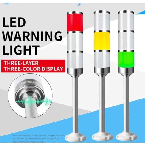 LED Three-color Warning Signal Light Multi-layer Tower Light Straight Arm Flashing 24V Buzzer CNC Machine Tool Alarm Light