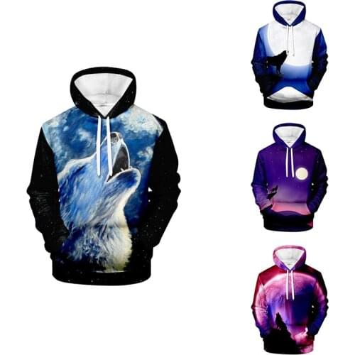 3d Hoodies Pullover Animal Wolf Print Costume Fashion Hip Hop Men Women Hoodie Hoody Long Sleeve Male 3D Hooded Sweatshirts Tops