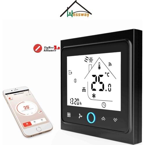 HESSWAY WIFI Smart Zigbee Thermostat Temperature Controller for Fan Coil by TUYA Gateway Create Smart Scene