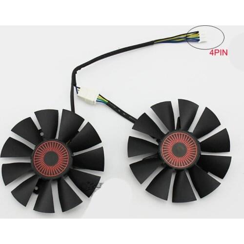 2PCS 75MM T128010SH FD7010H12S VGA Fan For ASUS STRIX GTX1060 1050 GTX960 GTX950 GTX750Ti R9 370 Graphics Card Fan 4Pin Cooling
