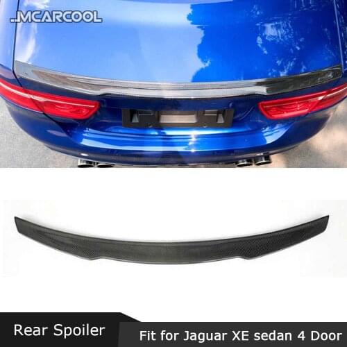 Carbon Fiber Rear Lip Spoiler for Jaguar XE Sedan 4-Door 2015-2018 K Style ABS Black Trunk Trim Wings Car Styling