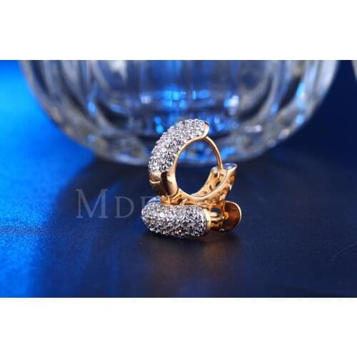 Sweet inlaid zircon jewelry Crystal from Swarovskis 925 silver pin fashion temperament geometric earrings Fit Women