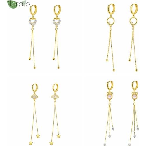 Gold Earrings Fashion Jewelry 925 Silver Ear Buckle Exquisite Rhinestone Pendant Hoop Earrings Luxury Womens Party Gift