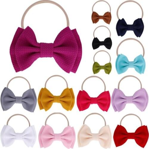 1 PC Infant Baby Girl Cute Solid Bow Headband Newborn Headwear Headdress Hair Band
