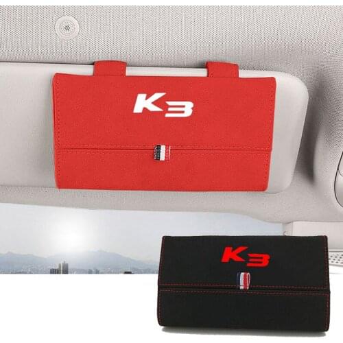 1pc For Kia K3 Flocking Car Glasses Box Storage Holder Sunglasses Case Sunglasses Holder Organizer Accessories