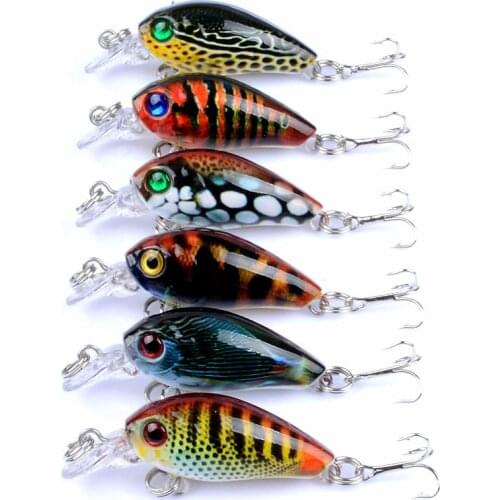 1Pcs Crankbait Fishing Lure 4.5Cm 4.4g Hard Wobbler Fat Crank Lure ​Tackle Artificial Bait 3D Eyes Luya Painting Hard Bait New