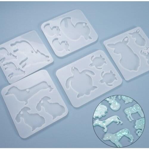 1PC Animal Shaped Silicone Molds Transparent Silica Gel Mold Crystal Glue Epoxy Casting Mould Keychain Making DIY Jewelry Decor