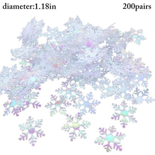 200Pcs Christmas Snowflake Decor Glitter Confetti Table Confetti Photography Props Party Supplies Christmas Layout Accessories