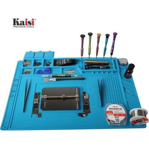 45x30cm Heat Insulation Silicone Pad Desk Mat Maintenance Platform for BGA Soldering Iron Repair Station with Magnetic Section