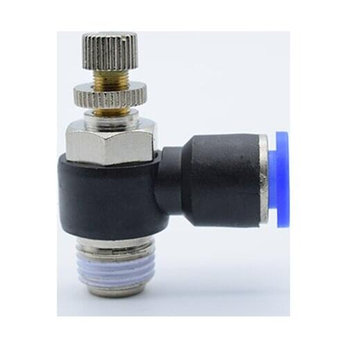 6pcs Pneumatic Throttle Speed Controller Valve Thread Air Pipe Fitting One Touch SL6-01 airtac pneumatic