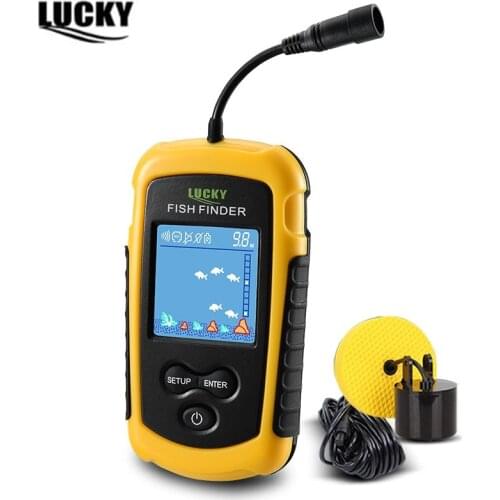 Wireless Portable Sonar Fish finder Fishing Alarm Deeper Fish Finder Fishfinder Alarm Sensor Transducer with LCD Dispaly