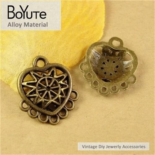 BoYuTe (60 Pieces /lot) 18*21MM Antique Bronze Plated Zinc Alloy Charms Heart Diy Jewelry Accessories Wholesale