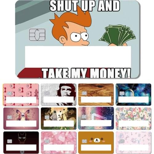 Take My Money Che Guevara Bear Butterfly Stone Window Sticker Case Film Tape Skin for Big Small Chip Credit Debit Card