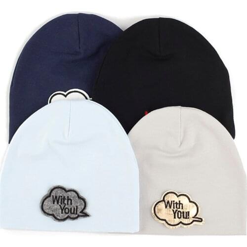 Kids Baby Cotton Beanies Hat With Novelty Cartoon Letter Pattern Soft Warm Newborn Bonnet Girl Boy Hats Infant Toddler Caps