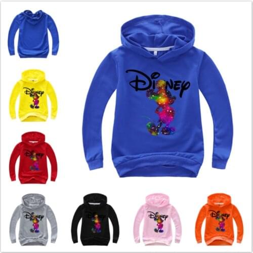 Children Cartoon Disney Mickey Mouse Print Hoodies Baby Boy Long Sleeve T Shirt Kid Girl Clothes Top Tee Baby Costume Sweatshirt