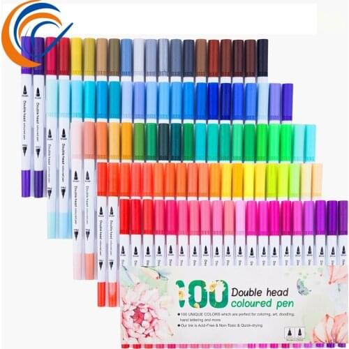 Double head pen color marker pen soft head watercolor pen art supplies childrens gift painting set
