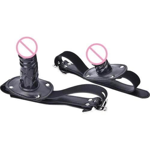 Fetish Bondage Open Mouth Bite Silicone Penis Plug Dildo Mouth Gag Adult Sex Toys Products Sex Slave Game For Woman Couples