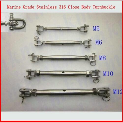 HQ Wholesale M5/M6/M8/M10/M12 Marine Grade Stainless Steel 316 Closed Body Jaw and Jaw Turnbuckle