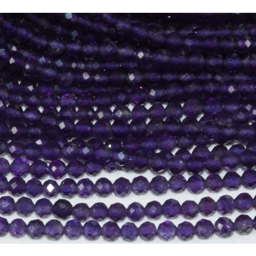 Natural Good Quality Amethyst Faceted Round Beads 2.5mm / 3.8mm / 4.2mm