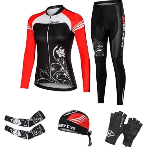 Mieyco Cycling Wear For Women Hot Selling Wholesale MTB Cycling Clothing Long Sleeve Sets Full Equipment Gloves& Race Caps