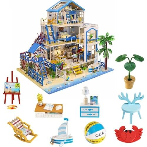 Different Styles of Doll House Furniture Diy Miniature 3D Wooden Miniaturas Dollhouse Toys For Children Birthday Gifts