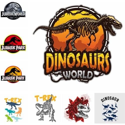 Punk Dinosaur Skull Heat Transfer for Clothing Printed Iron on Stickers on Cloth DIY Vinyl Thermal Transfer Accessories