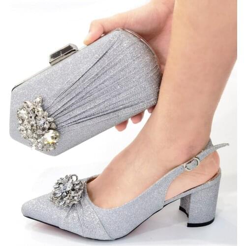 OLOMM beautiful style Italian Shoes With Matching Bags African Women Shoes and Bags Set For Prom Party Summer Sandal!!GF1-8