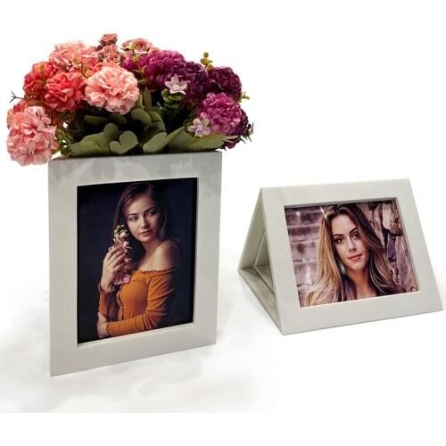 China wholesales triangle kids resin craft glitter small photo frames diy handmade desktop girl baby white picture frame