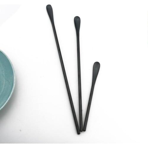 3 Size Colorful Stainless Steel Coffee Beverage Stirrer Stir Cocktail Drink Swizzle Stick Fruit Juice Milk stirring Stick spoon