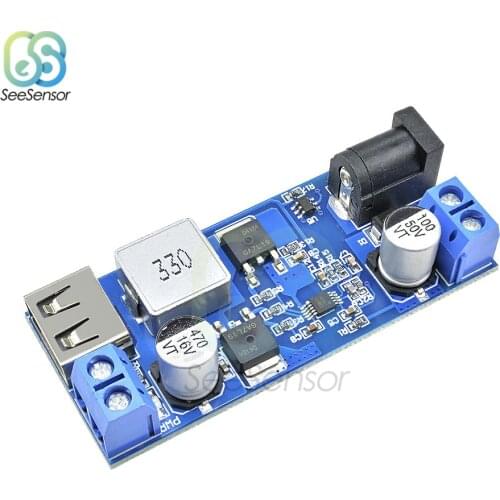 DC-DC 24V/12V To 5V 5A Step Down Power Supply Buck Converter Replace LM2596S Adjustable USB Step-down Charging Module For Phone