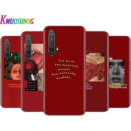 Retro red pattern art lyrics aesthetic For OPPO A73 2020 Find X2 Lite K5 K3K1 R17 RX17 R15 R9S F17 F15 F11 F9 F7 Phone Case