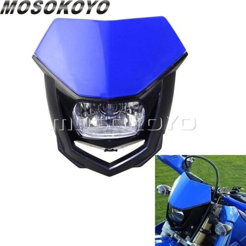 Blue Enduro Supermoto Headlight H4 12V 35W Dual Sport Head Lamp for Yamaha YZ450F YZ250F YZ125 YZ85 WR450 WR250F WRF426
