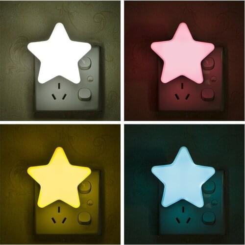 EU/US LED Star LED Night Light Plug-in Socket Wall Lamp Energy Saving Light For Kids Bedroom Household Decoration Night Lamp