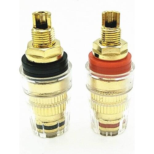 Gold-plated copper 520 power amplifier terminal large crystal transparent l speaker lithium battery M8 8mm terminal