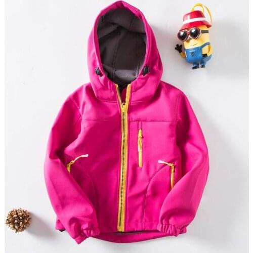 Waterproof Soft Shell Child Coat Fleece Liner Baby Girls Boys Jackets Warm Children Outerwear Kids Outfits For 4-12 Years Old
