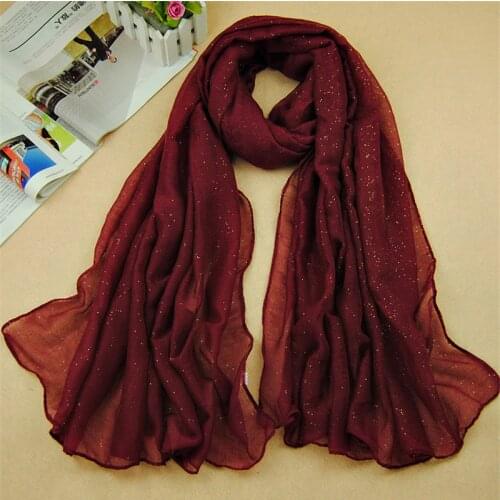 20 Colors 2018 winter new design women printed glitter shawls flash viscose plain wrap long muslim hijab wrap scarves echarpe