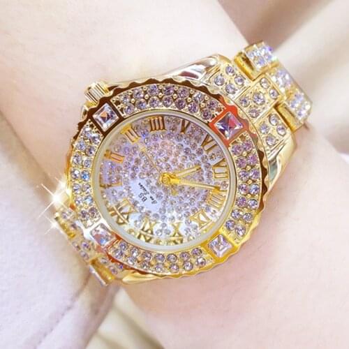 Women Watches Diamond Gold Watch Ladies Wrist Watches Luxury Brand Rhinestone Womens Bracelet Watches Female Relogio Feminino