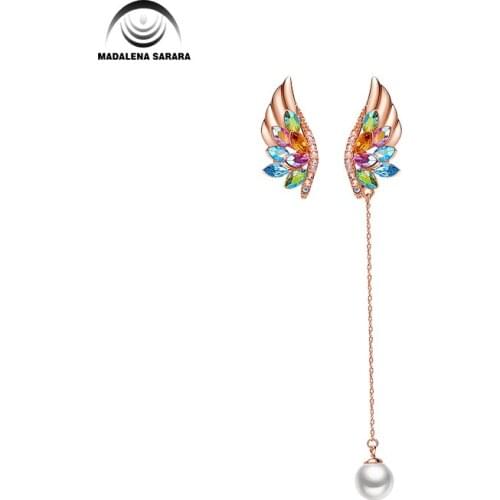 MADALENA SARARA AAAA Zircon Inlay Ladys Earrings Available in two colors of silver gold Geometrical elegance